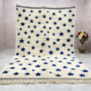 Beni Mrirt Rug – Premium Ivory and Blue star dotted Berber Rug