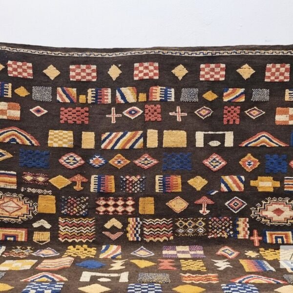 Alternative view of LAHFA Brown Wool Rug – Taznakht Carpet 6×7