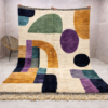 Beni Mrirt Rug – Luxury Moroccan Ivory, Mustard, Teal,  Green, Purple, Black, Multicolor, Premium Carpet