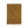 SARAH - Beni Ourain Rug – Checkered Black & Orange Custom Rug Sizes