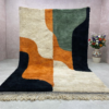 Beni Mrirt Rug – Premium Abstract Ivory Orange and Black Multicolor rug