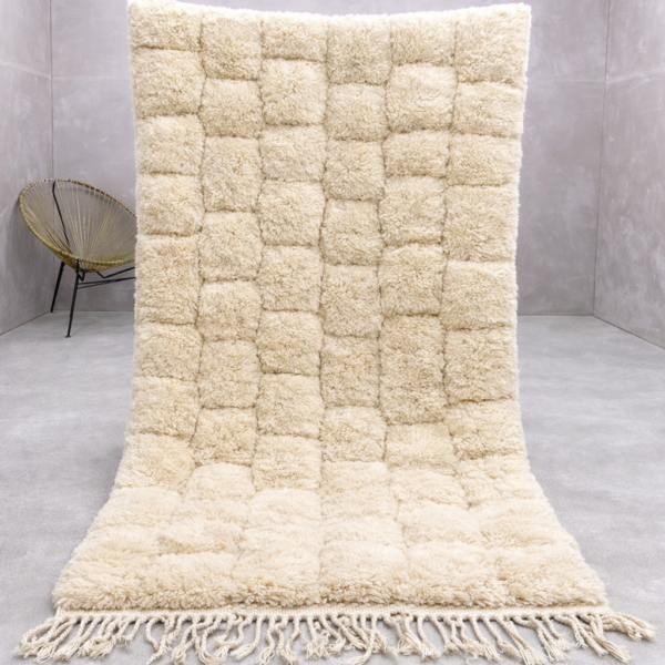 Beni Mrirt Rug – Premium Ivory tufted wool Rug