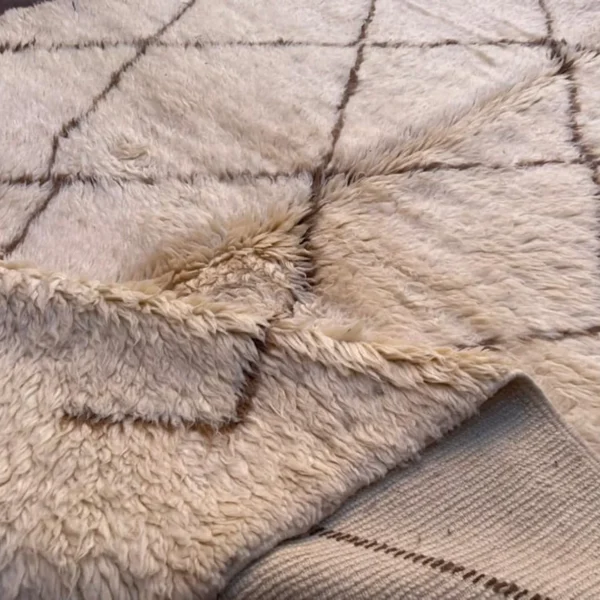 Beni Mrirt Rug – Premium Diamond Ivory and Brown Shag carpet - Image 9