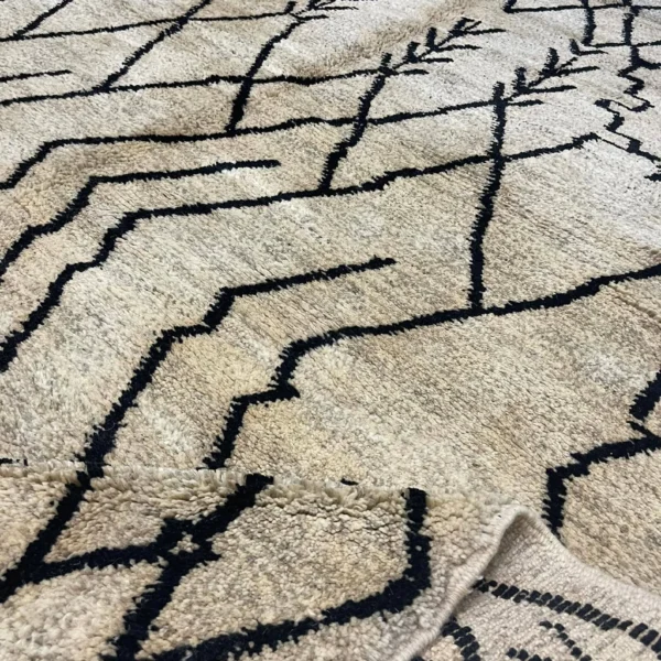 Beni Mrirt Rug – Premium Geometric Ivory Taupe and Black Multicolor rug - Image 10