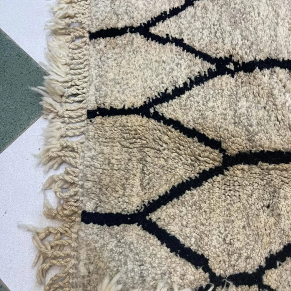 Beni Mrirt Rug – Premium Geometric Ivory Taupe and Black Multicolor rug - Image 7