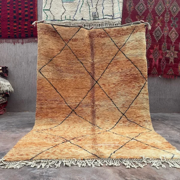 Beni Mrirt Rug – Premium Diamond Camel Brown and Black Multicolor rug