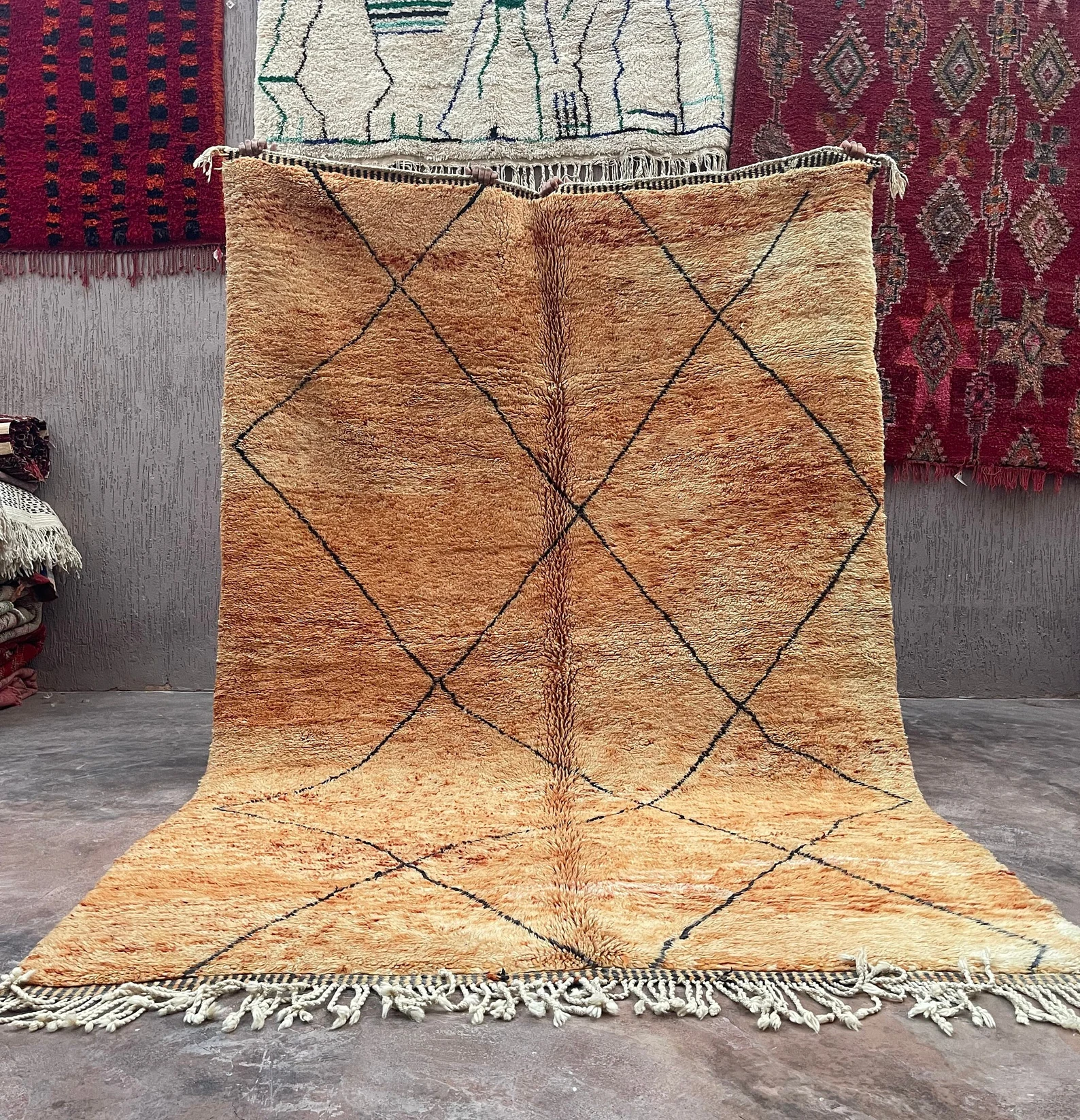 Beni Mrirt Rug – Premium Diamond Camel Brown and Black Multicolor rug