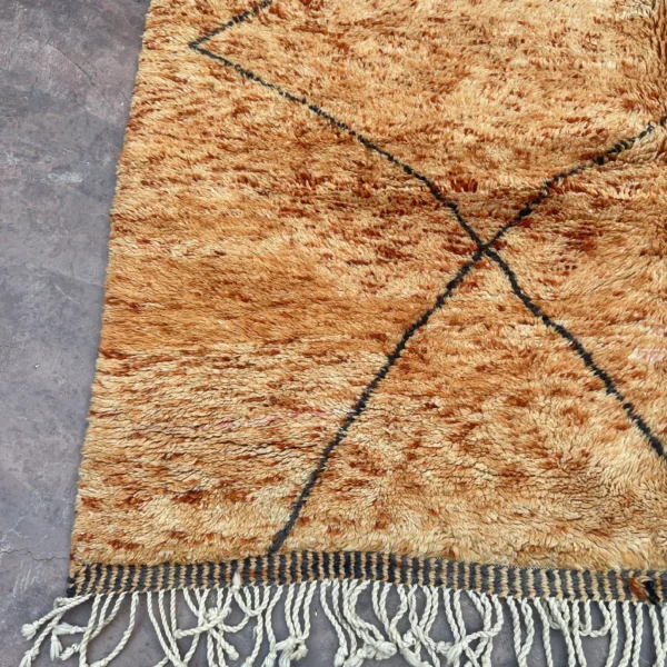 Beni Mrirt Rug – Premium Diamond Camel Brown and Black Multicolor rug - Image 6