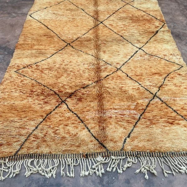 Alternative view of Beni Mrirt Rug – Premium Diamond Camel Brown and Black Multicolor rug