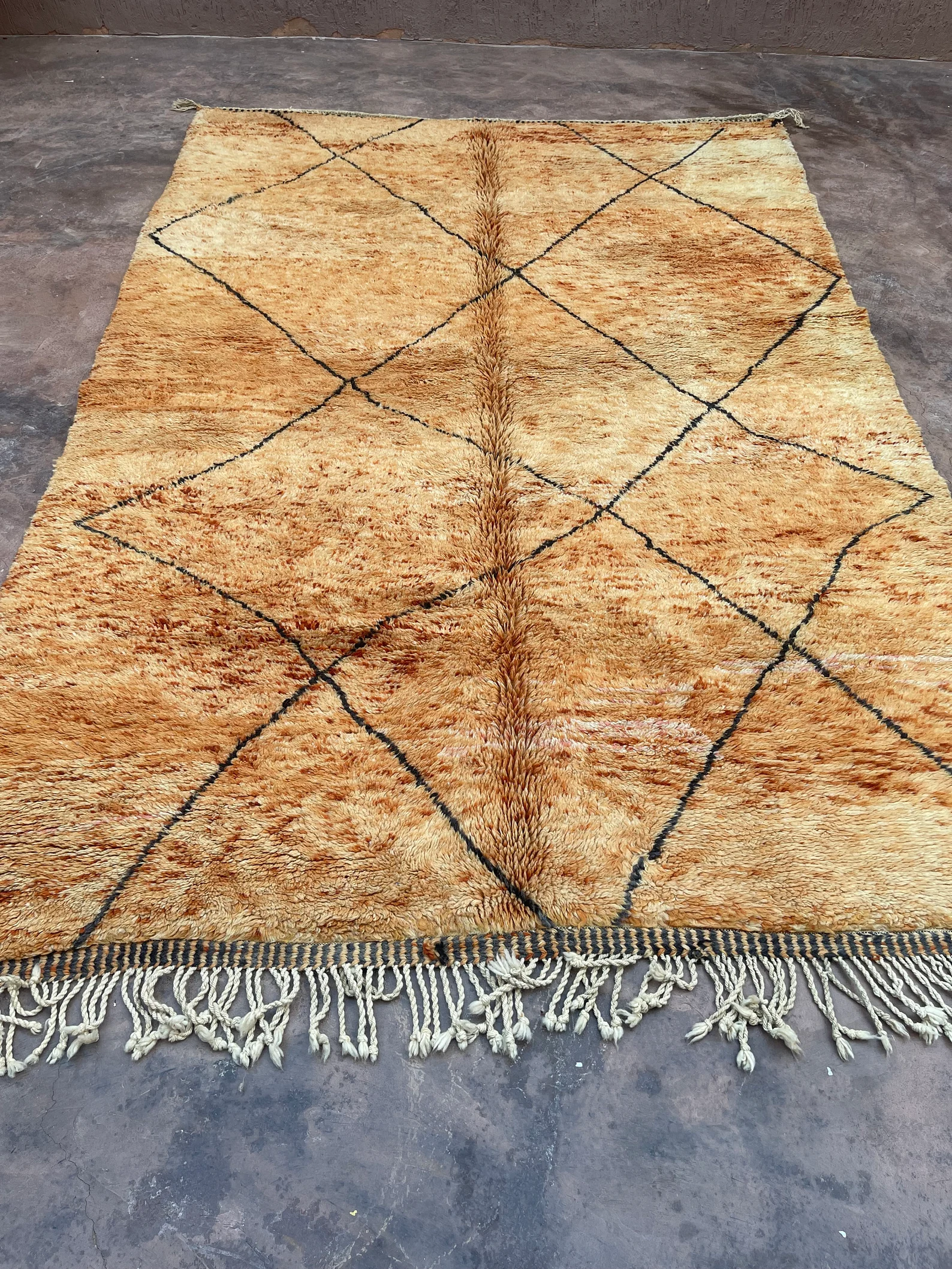 Beni Mrirt Rug – Premium Diamond Camel Brown and Black Multicolor rug - Image 2