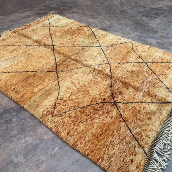 Beni Mrirt Rug – Premium Diamond Camel Brown and Black Multicolor rug - Image 5