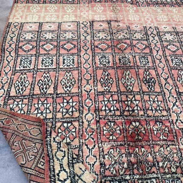 Vintage Style Beni mguild Rug – 5.5x8 ft Tribal Geometric colorful Abstract Carpet - Image 6