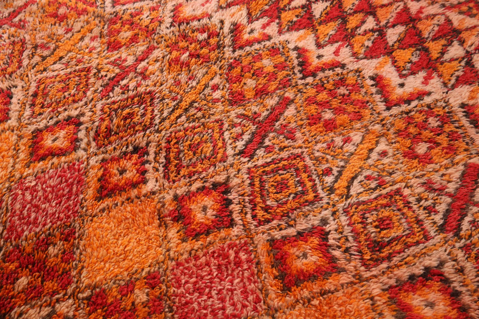 Vintage Style Beni mguild Rug – 6.6x12.8 ft Tribal Geometric Terracotta Orange Red Carpet - Image 5