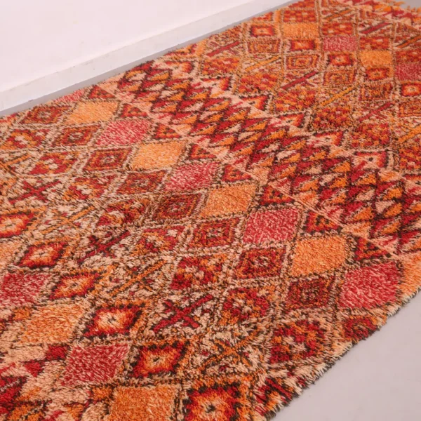 Alternative view of Vintage Style Beni mguild Rug – 6.6x12.8 ft Tribal Geometric Terracotta Orange Red Carpet
