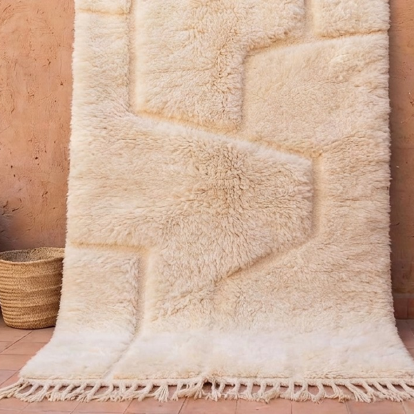 Beni Mrirt Rug – Premium Ivory beige off white tufted wool Rug - Image 7