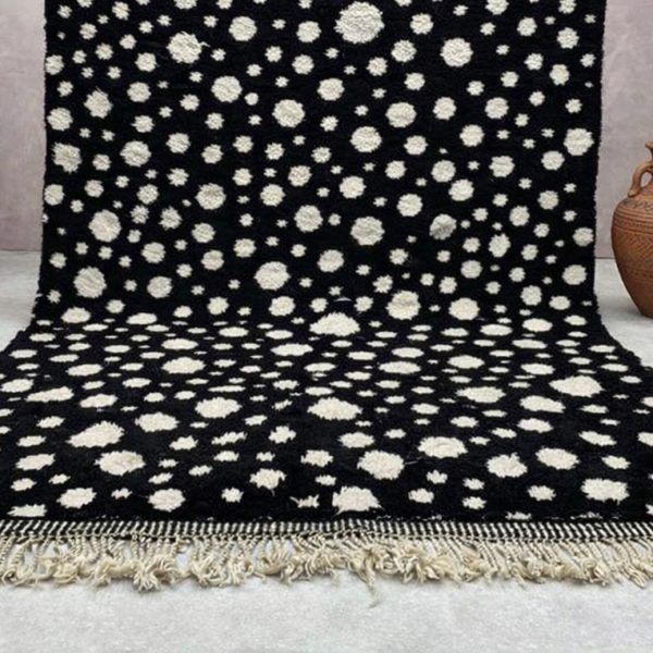Beni Mrirt Wool Rug – Premium Black and white dotted Luxury Berber carpet - Image 5