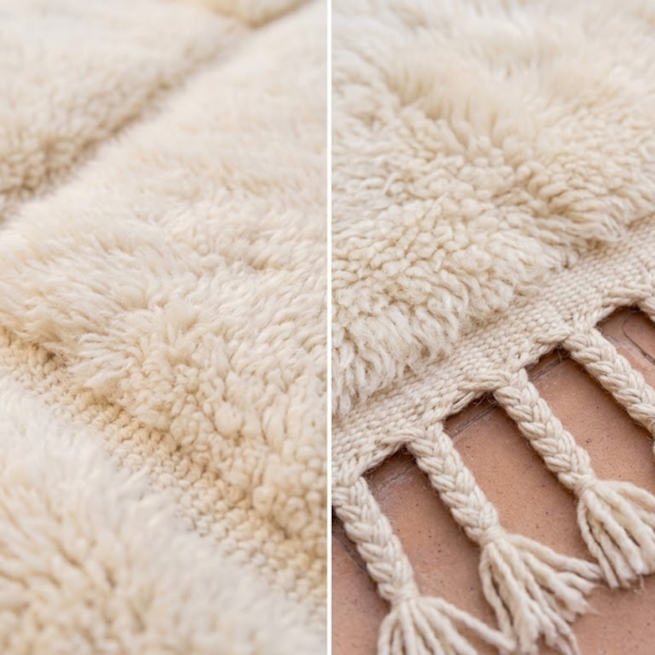 Beni Mrirt Rug – Premium Ivory beige off white tufted wool Rug - Image 9