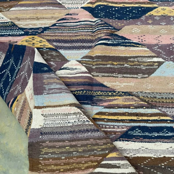 Taznakht Kilim Wool Rug – 4x8 ft Colorful funky Abstract Boho Hanbl Berber Carpet - Image 3