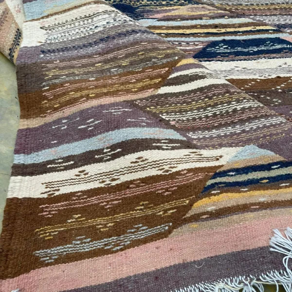 Taznakht Kilim Wool Rug – 4x8 ft Colorful funky Abstract Boho Hanbl Berber Carpet - Image 5