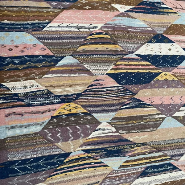 Taznakht Kilim Wool Rug – 4x8 ft Colorful funky Abstract Boho Hanbl Berber Carpet - Image 4