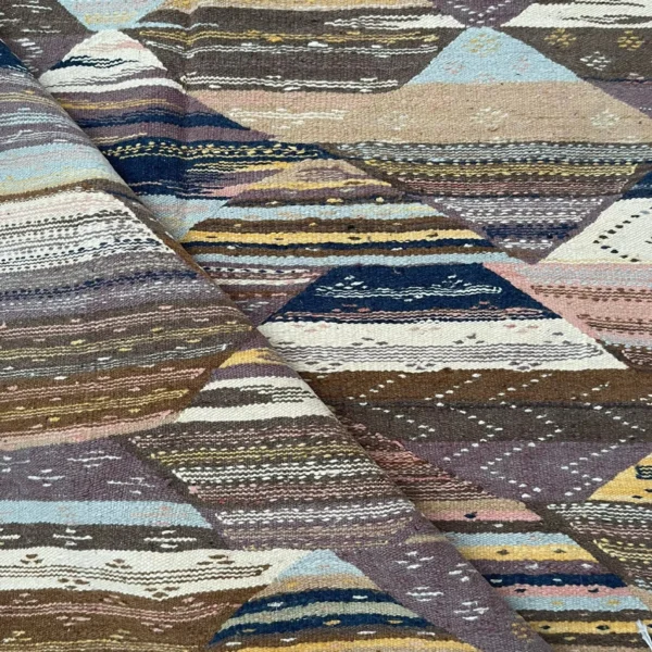 Alternative view of Taznakht Kilim Wool Rug – 4x8 ft Colorful funky Abstract Boho Hanbl Berber Carpet
