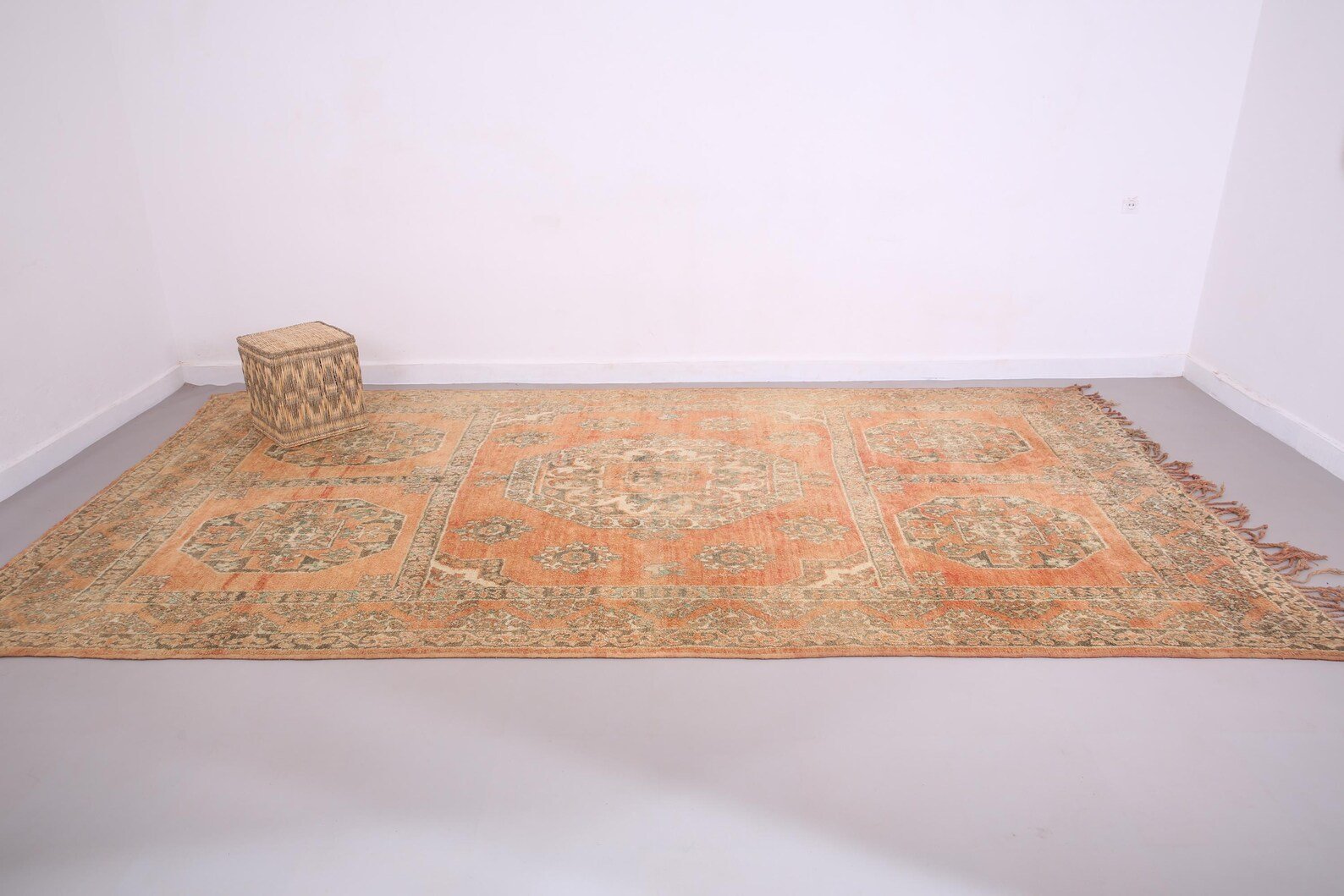 Vintage Style Beni mguild Rug – 7.2x14.8 ft Tribal Geometric Large Carpet - Image 6