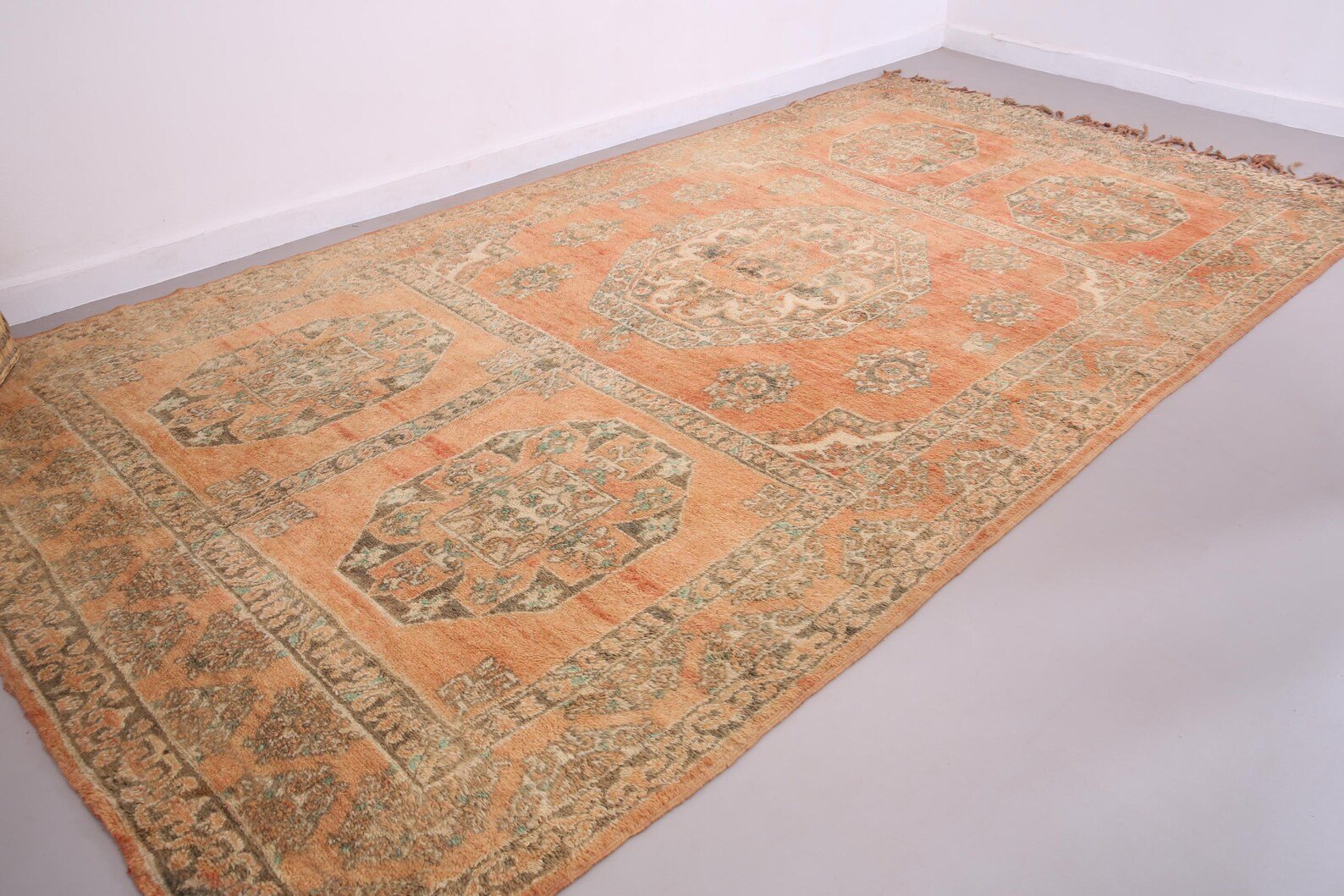 Vintage Style Beni mguild Rug – 7.2x14.8 ft Tribal Geometric Large Carpet - Image 2