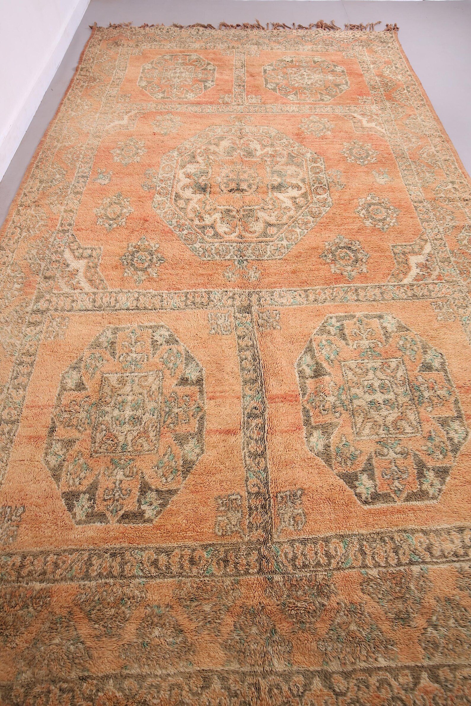 Vintage Style Beni mguild Rug – 7.2x14.8 ft Tribal Geometric Large Carpet - Image 3