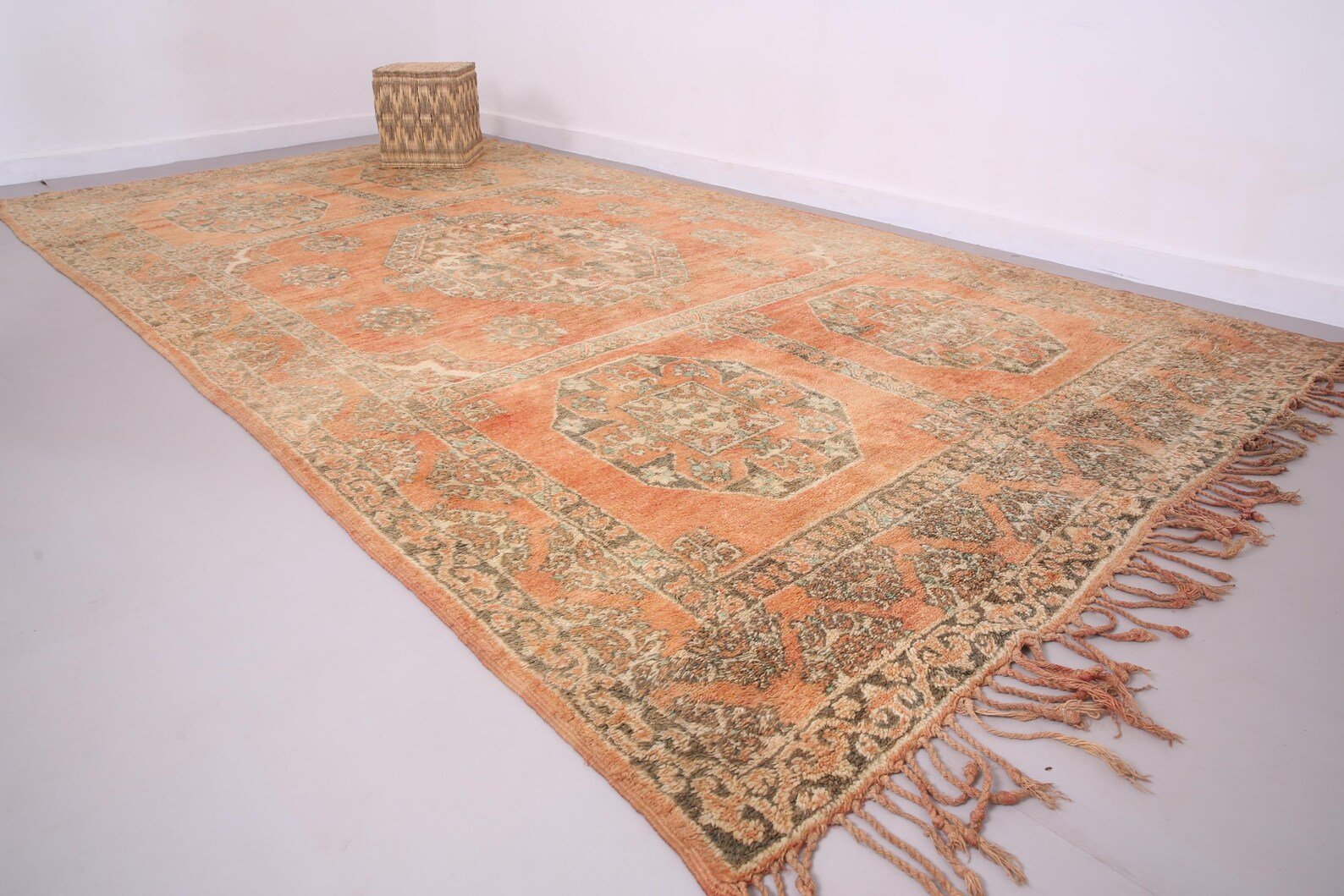 Vintage Style Beni mguild Rug – 7.2x14.8 ft Tribal Geometric Large Carpet - Image 4