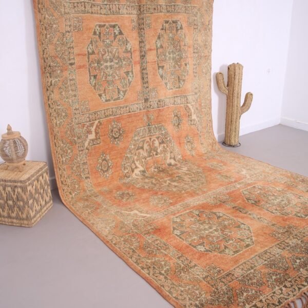 Vintage Style Beni mguild Rug – 7.2x14.8 ft Tribal Geometric Large Carpet - Image 5