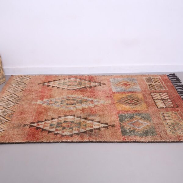 Alternative view of Vintage Style Beni mguild Rug – 4.4x7 ft Tribal Geometric colorful Carpet