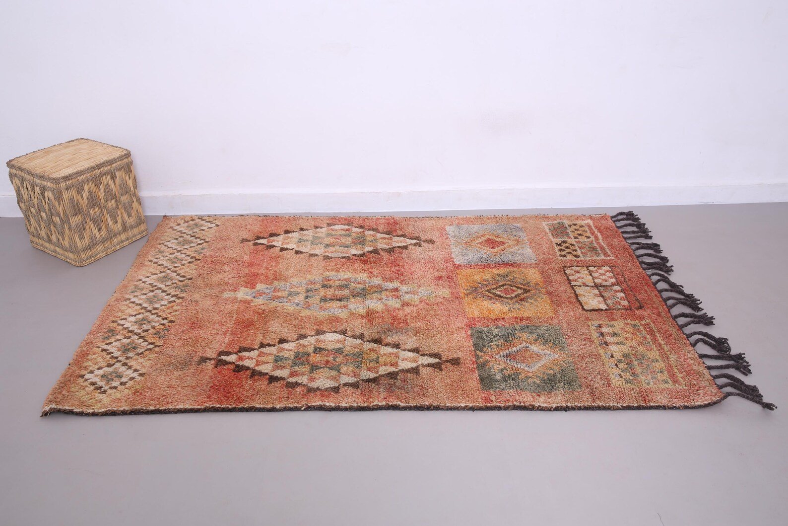 Vintage Style Beni mguild Rug – 4.4x7 ft Tribal Geometric colorful Carpet - Image 2