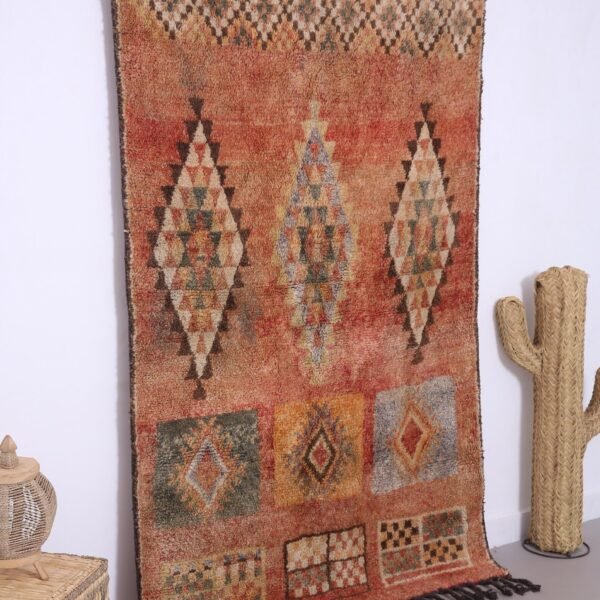 Vintage Style Beni mguild Rug – 4.4x7 ft Tribal Geometric colorful Carpet - Image 6