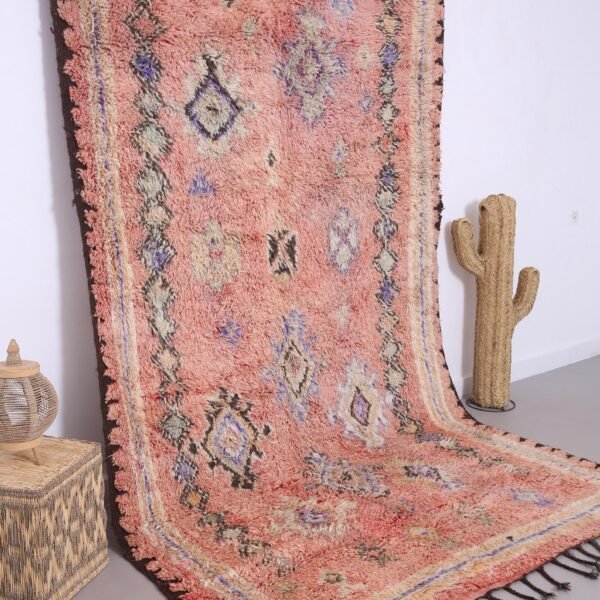 Alternative view of Vintage Style Beni mguild Rug – 6x10 ft Geometric colorful Abstract Carpet