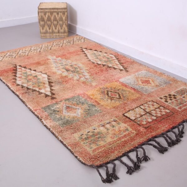 Vintage Style Beni mguild Rug – 4.4x7 ft Tribal Geometric colorful Carpet - Image 7