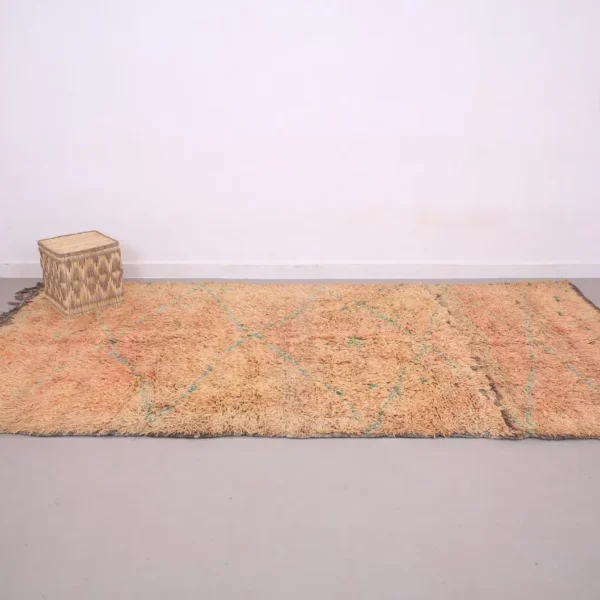 Vintage Style Beni mguild Rug – 5.9x11.8 ft Shag Geometric Brown Carpet - Image 3