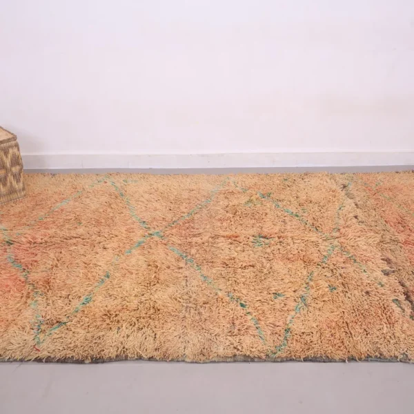 Vintage Style Beni mguild Rug – 5.9x11.8 ft Shag Geometric Brown Carpet - Image 9