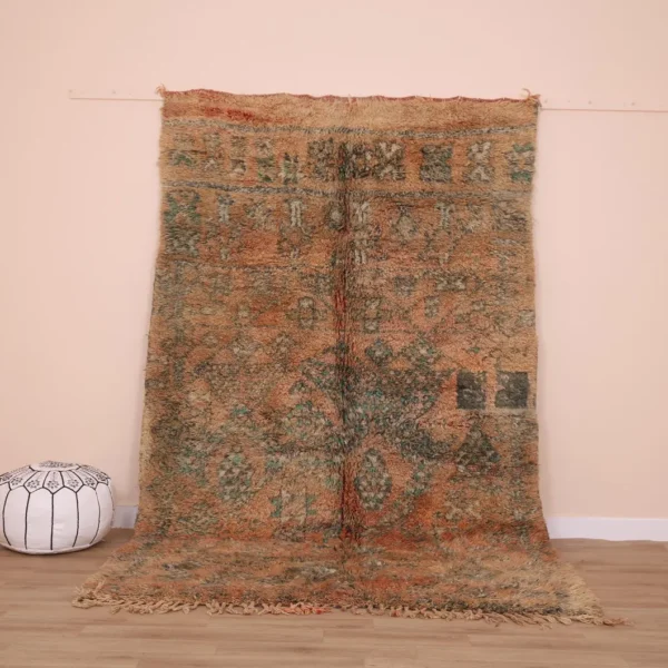 Vintage Style Beni mguild Wool Rug – 5.9x9.6 ft Tribal shag Berber boho Carpet