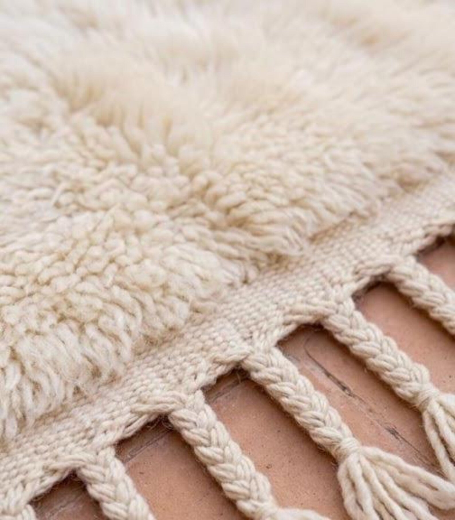Beni Mrirt Rug – Premium Ivory beige off white tufted wool Rug - Image 5
