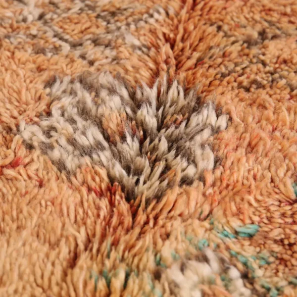 Vintage Style Beni mguild Wool Rug – 5.1x9.4 ft Tribal Brown Berber boho Carpet - Image 8