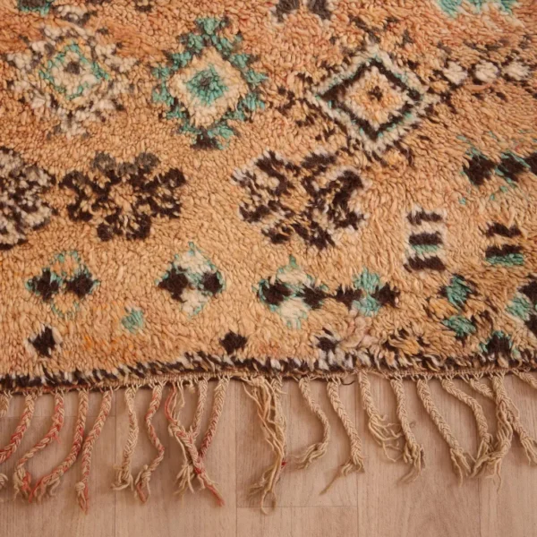 Vintage Style Beni mguild Wool Rug – 5.1x9.4 ft Tribal Brown Berber boho Carpet - Image 13