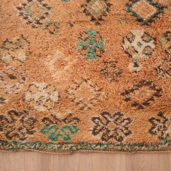 Vintage Style Beni mguild Wool Rug – 5.1x9.4 ft Tribal Brown Berber boho Carpet - Image 12