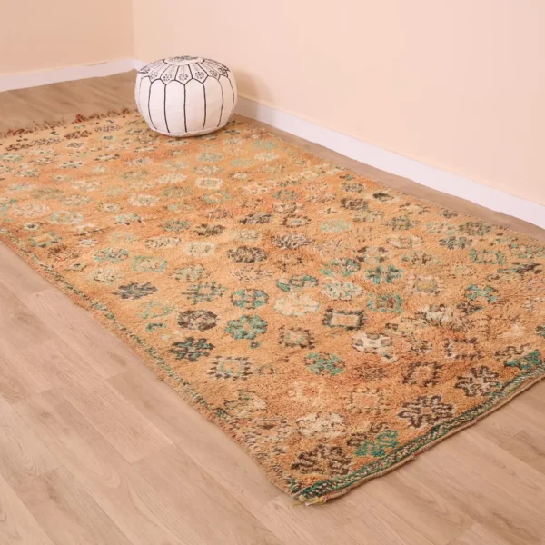 Vintage Style Beni mguild Wool Rug – 5.1x9.4 ft Tribal Brown Berber boho Carpet - Image 10