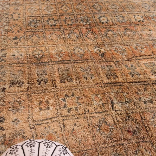Vintage Style Beni mguild Wool Rug – 6.8x8.8 ft Tribal shag Artistic boho Carpet - Image 4