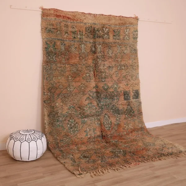 Vintage Style Beni mguild Wool Rug – 5.9x9.6 ft Tribal shag Berber boho Carpet - Image 3