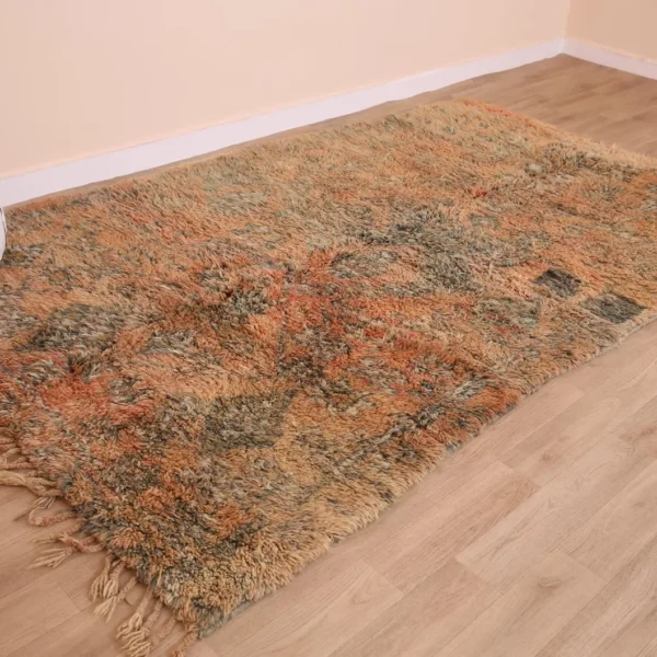Vintage Style Beni mguild Wool Rug – 5.9x9.6 ft Tribal shag Berber boho Carpet - Image 4