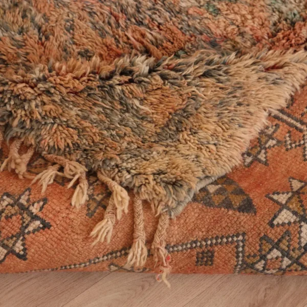 Vintage Style Beni mguild Wool Rug – 5.9x9.6 ft Tribal shag Berber boho Carpet - Image 6