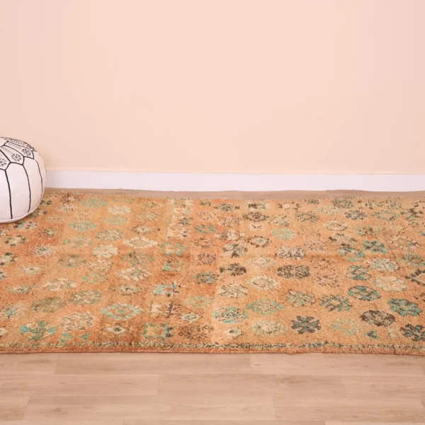 Vintage Style Beni mguild Wool Rug – 5.1x9.4 ft Tribal Brown Berber boho Carpet - Image 11