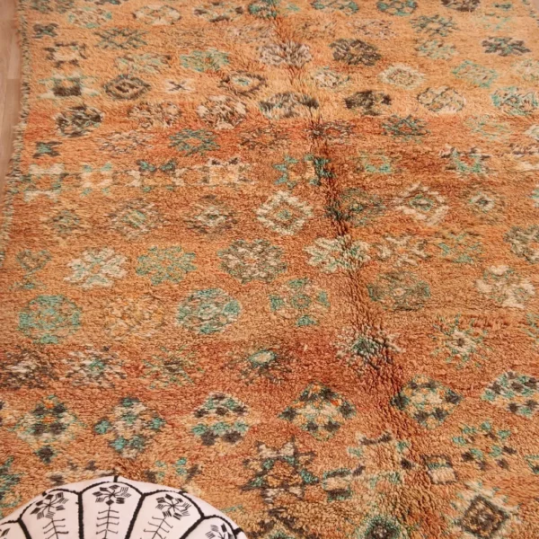 Vintage Style Beni mguild Wool Rug – 5.1x9.4 ft Tribal Brown Berber boho Carpet - Image 6