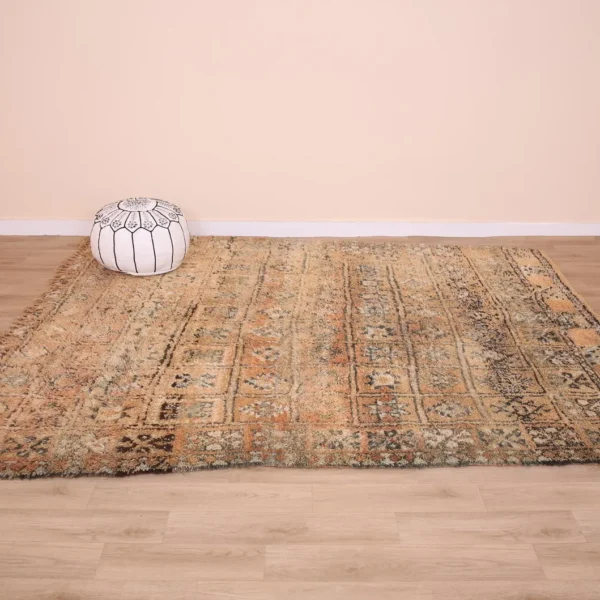 Vintage Style Beni mguild Wool Rug – 6.8x8.8 ft Tribal shag Artistic boho Carpet - Image 11